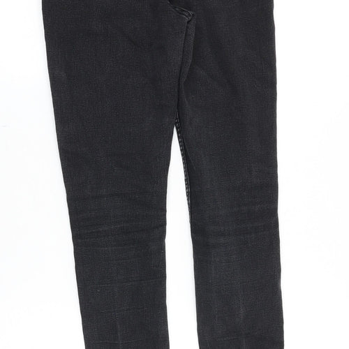 Marks and Spencer Womens Black Cotton Skinny Jeans Size 10 Slim Zip