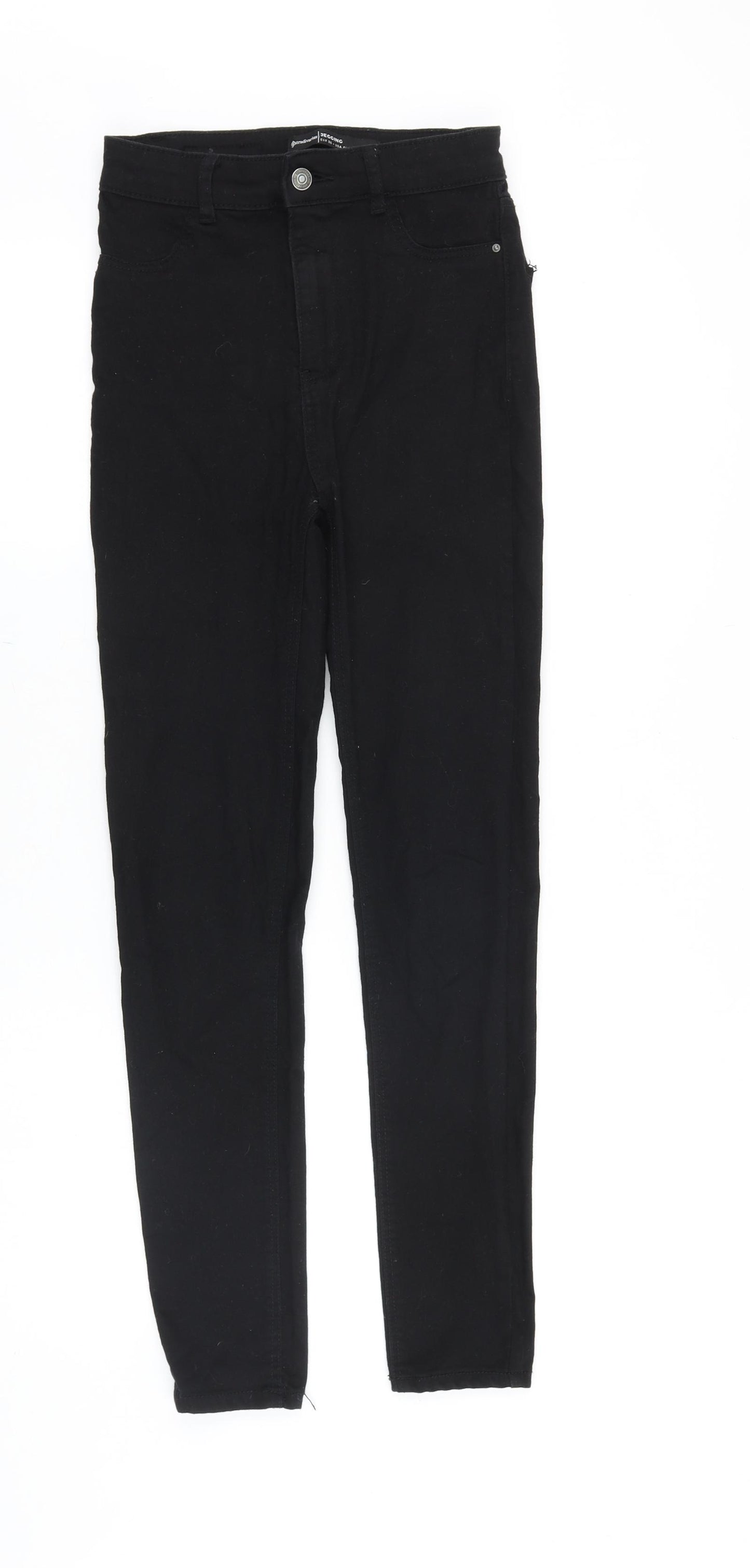 Stradivarius Womens Black Cotton Skinny Jeans Size 6 Slim Zip