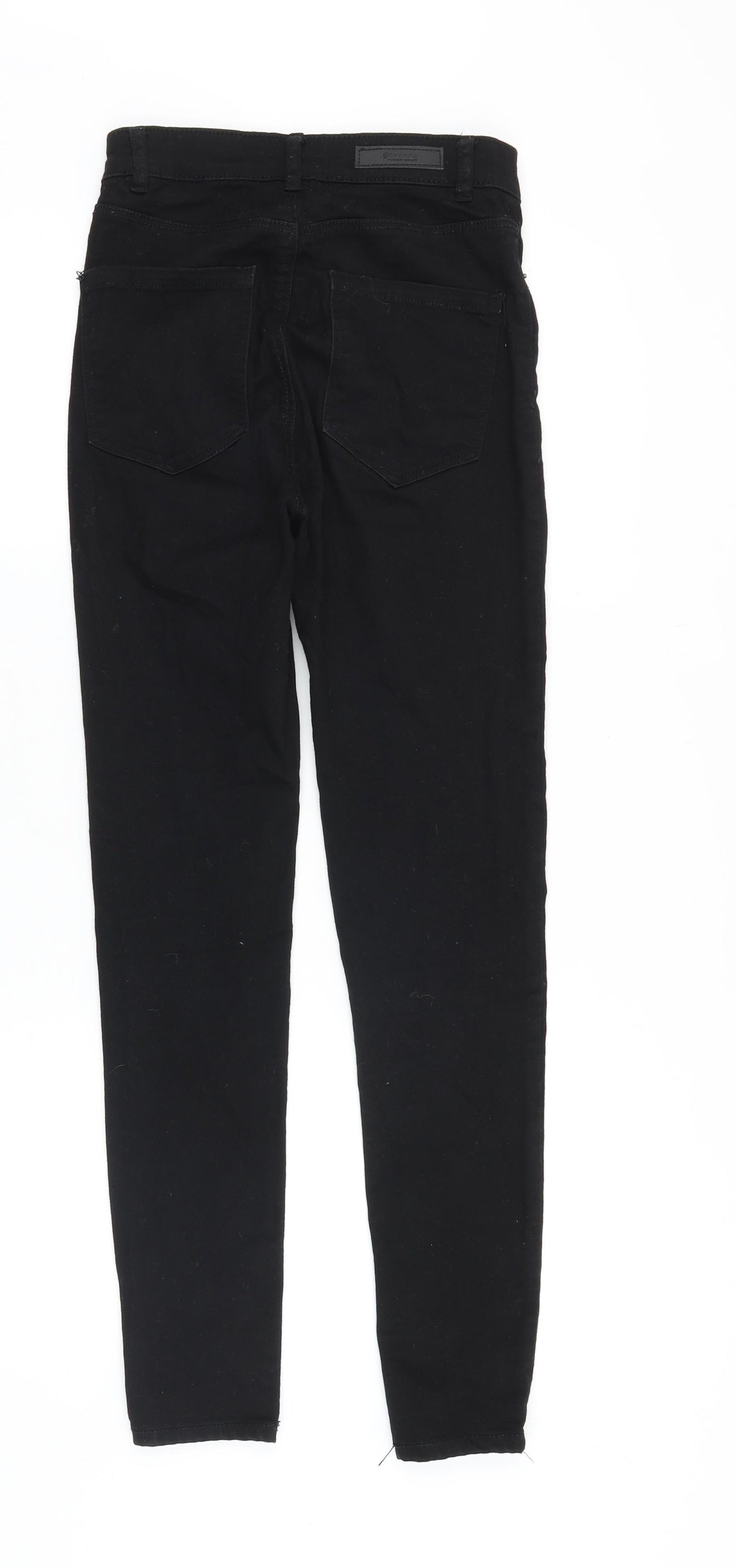 Stradivarius Womens Black Cotton Skinny Jeans Size 6 Slim Zip