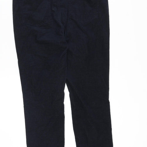 Marks and Spencer Womens Blue Cotton Trousers Size 12 Regular Zip