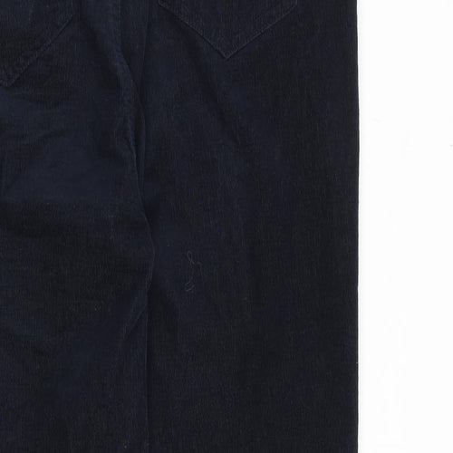 Marks and Spencer Womens Blue Cotton Trousers Size 12 Regular Zip