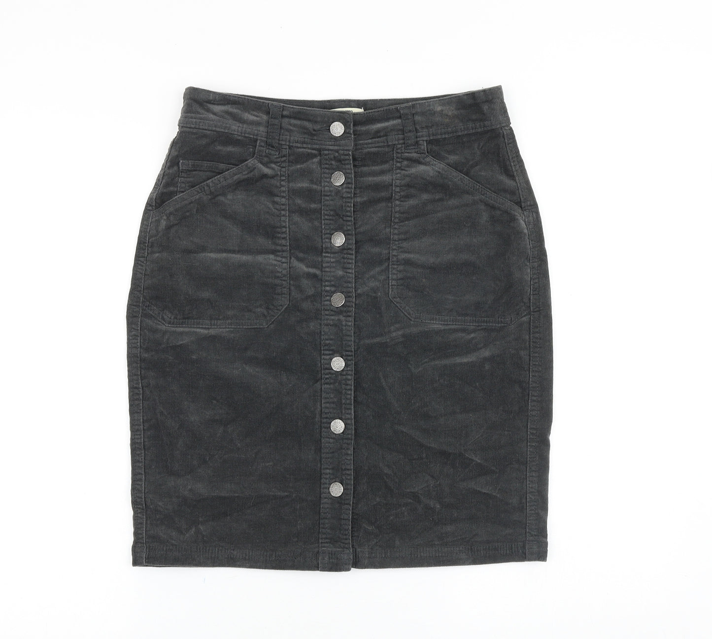 Papaya Womens Green Cotton Straight & Pencil Skirt Size 10 Button