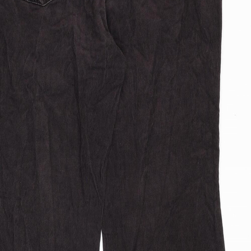 Marks and Spencer Womens Purple Cotton Trousers Size 16 Regular Zip