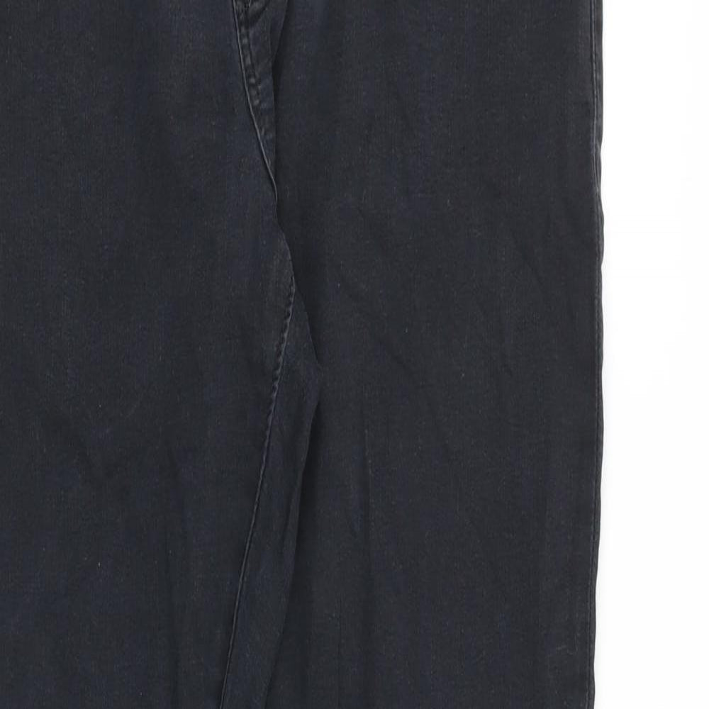 Topshop Womens Black Cotton Skinny Jeans Size 32 in Slim Zip
