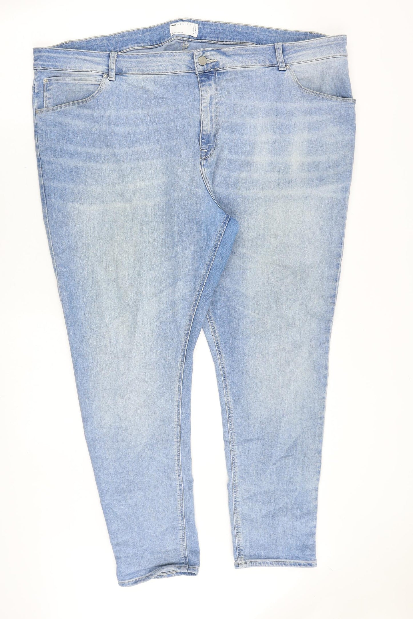 ASOS Mens Blue Cotton Skinny Jeans Size 48 in Slim Zip