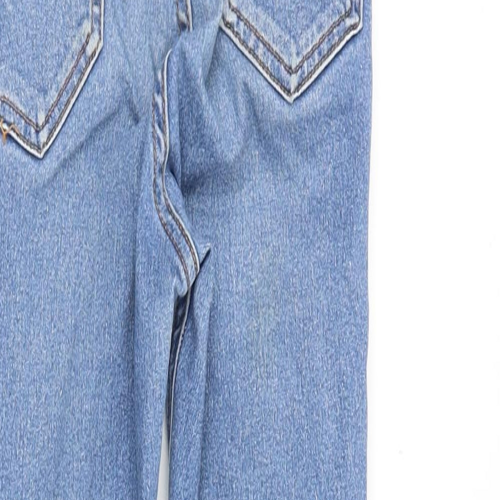 New Look Girls Blue Cotton Skinny Jeans Size 11 Years Slim Zip - Distressed