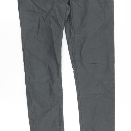 H&M Womens Grey Cotton Skinny Jeans Size 8 Regular Zip
