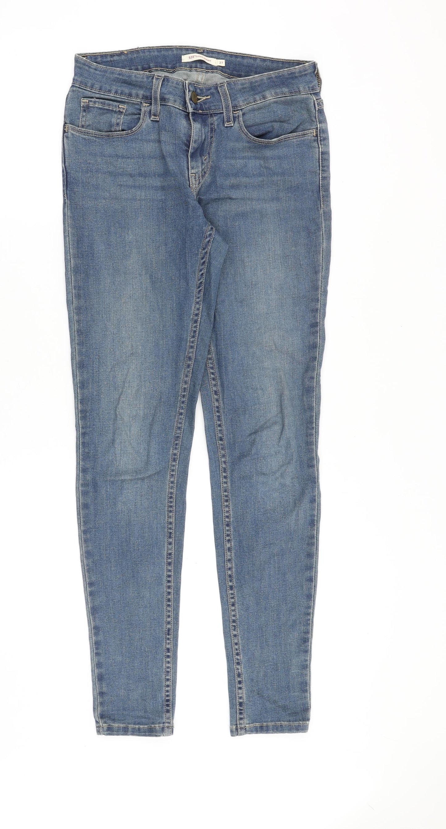 Signature by Levi Strauss & Co. Womens Blue Cotton Skinny Jeans Size 27 in Slim Zip
