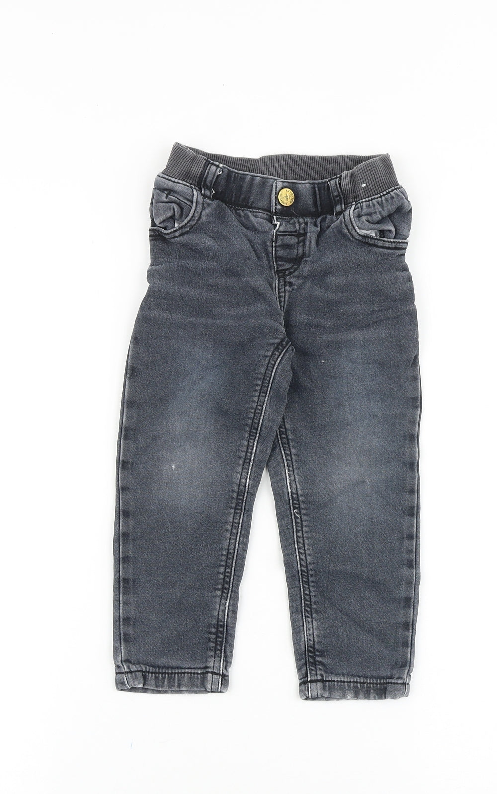 Nutmeg Boys Grey Cotton Skinny Jeans Size 2-3 Years Regular Button