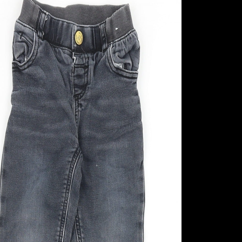 Nutmeg Boys Grey Cotton Skinny Jeans Size 2-3 Years Regular Button