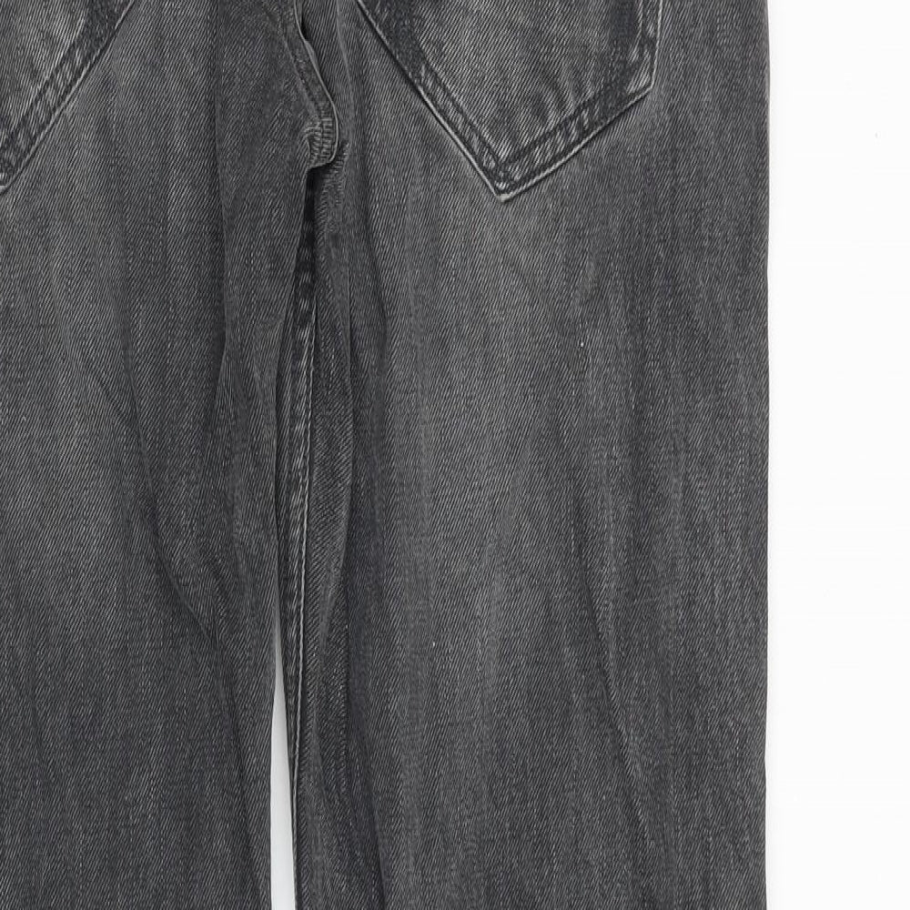AllSaints Mens Grey Cotton Straight Jeans Size 34 in Regular Zip