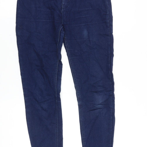 Pull&Bear Womens Blue Cotton Skinny Jeans Size 10 Slim Zip