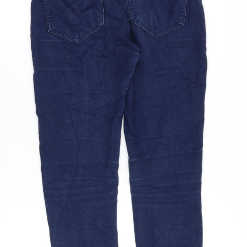 Pull&Bear Womens Blue Cotton Skinny Jeans Size 10 Slim Zip