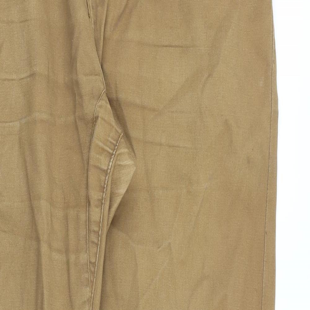 R.Hero Mens Brown Cotton Chino Trousers Size 34 in Regular Button