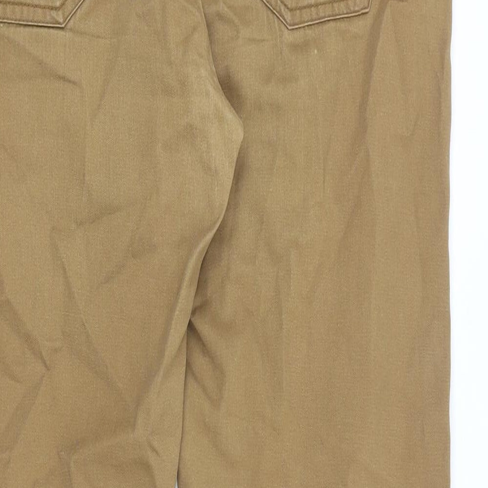 R.Hero Mens Brown Cotton Chino Trousers Size 34 in Regular Button