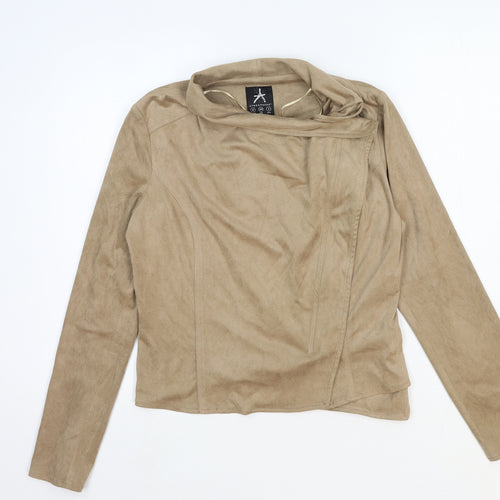 Atmosphere Womens Brown Biker Jacket Size 6 Zip