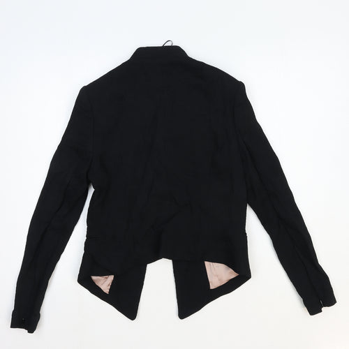 H&M Womens Black Cotton Jacket Blazer Size 12
