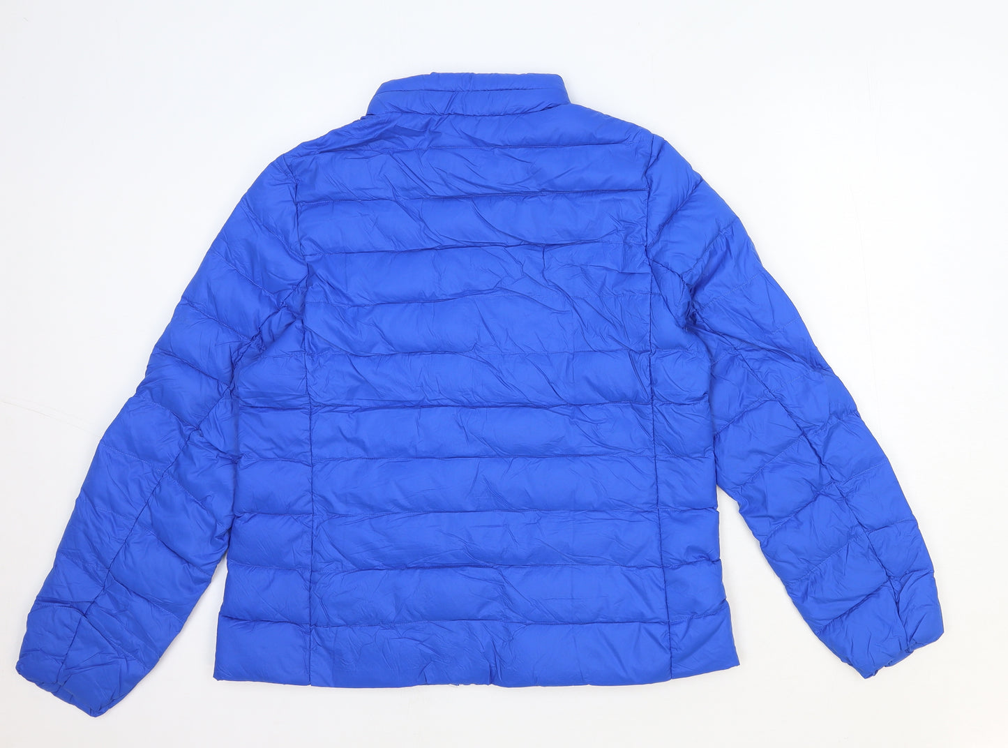 Marks and Spencer Womens Blue Quilted Jacket Size 14 Zip