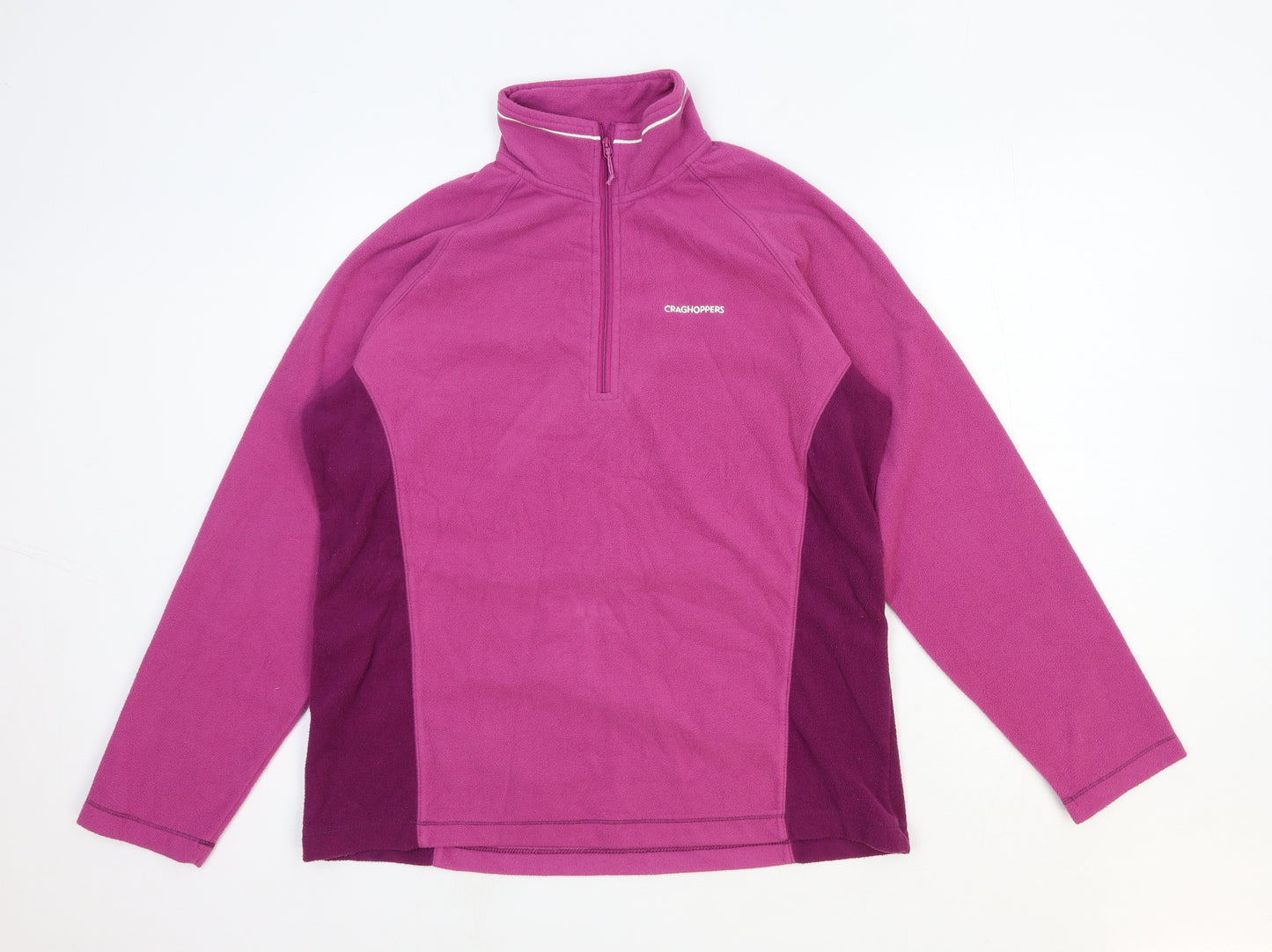 Craghoppers Womens Pink Polyester Pullover Sweatshirt Size 14 Zip