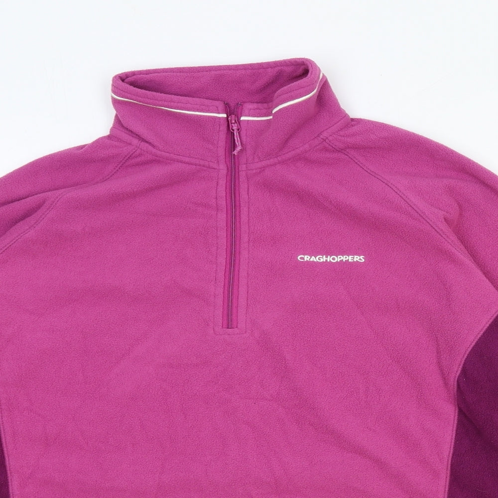 Craghoppers Womens Pink Polyester Pullover Sweatshirt Size 14 Zip