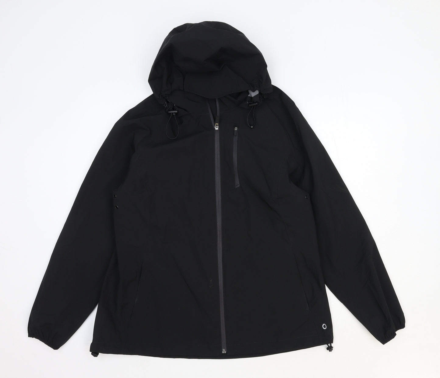 Good Move Womens Black Rain Coat Coat Size 16 Zip