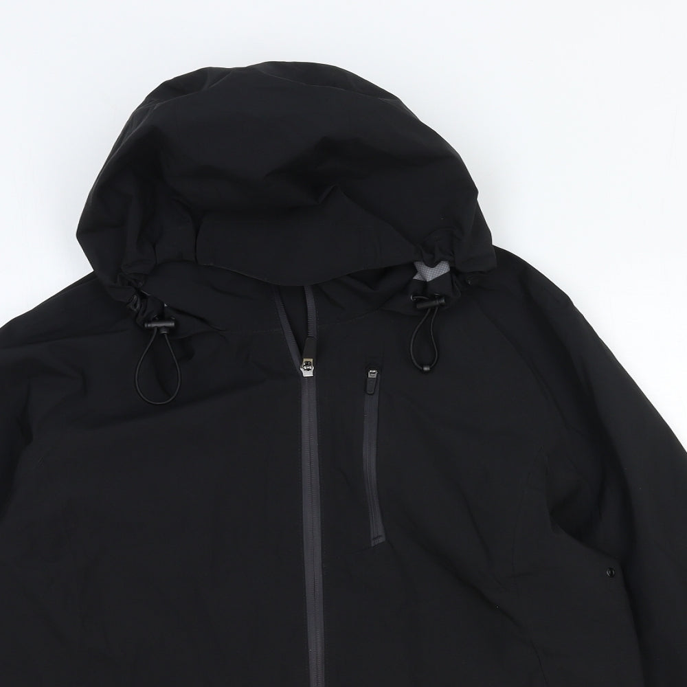 Good Move Womens Black Rain Coat Coat Size 16 Zip