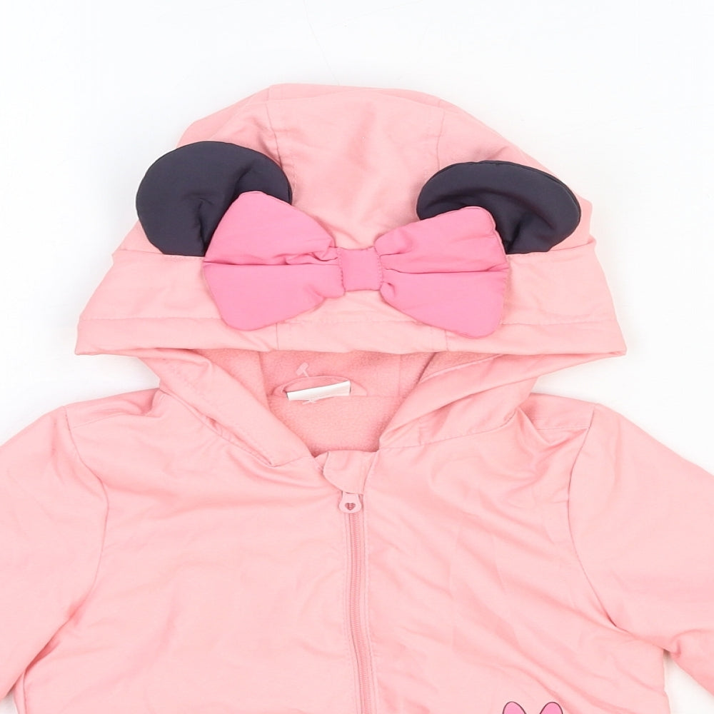 Disney Baby Girls Pink Basic Jacket Jacket Size 12-18 Months Zip - Minnie Mouse