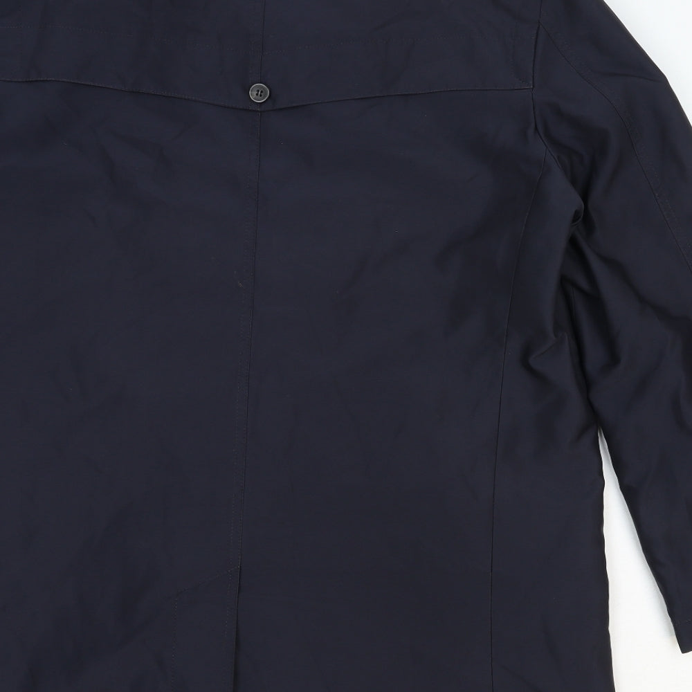 Marks and Spencer Mens Blue Overcoat Coat Size M Button