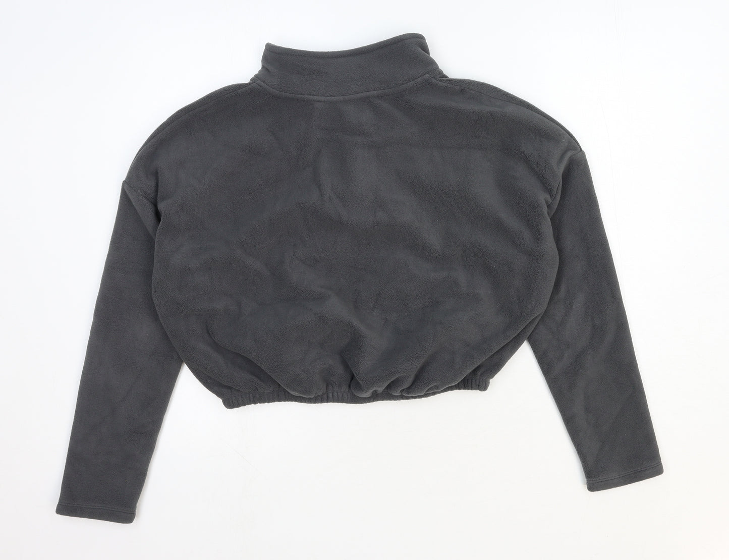 Preworn Womens Grey Polyester Pullover Sweatshirt Size XS Snap - Cropped