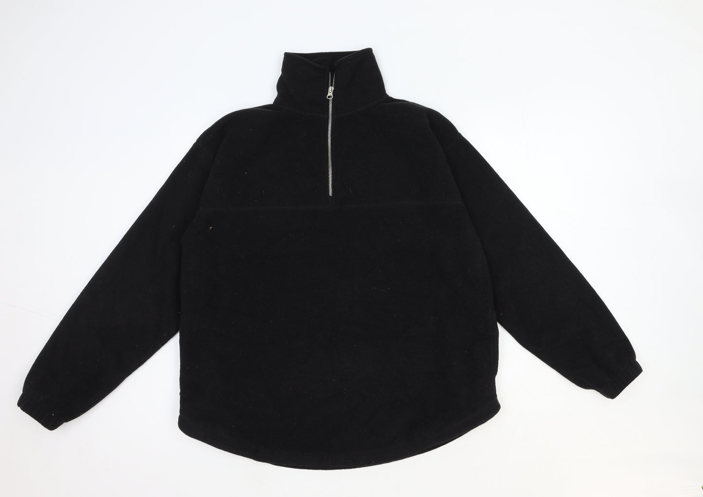 George Womens Black Polyester Pullover Sweatshirt Size 12 Zip