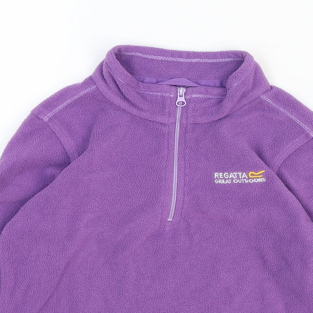 Regatta Girls Purple Polyester Pullover Sweatshirt Size 3-4 Years Zip