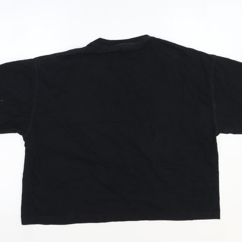 Topshop Womens Black Cotton Basic T-Shirt Size S Round Neck - Living my Best Life