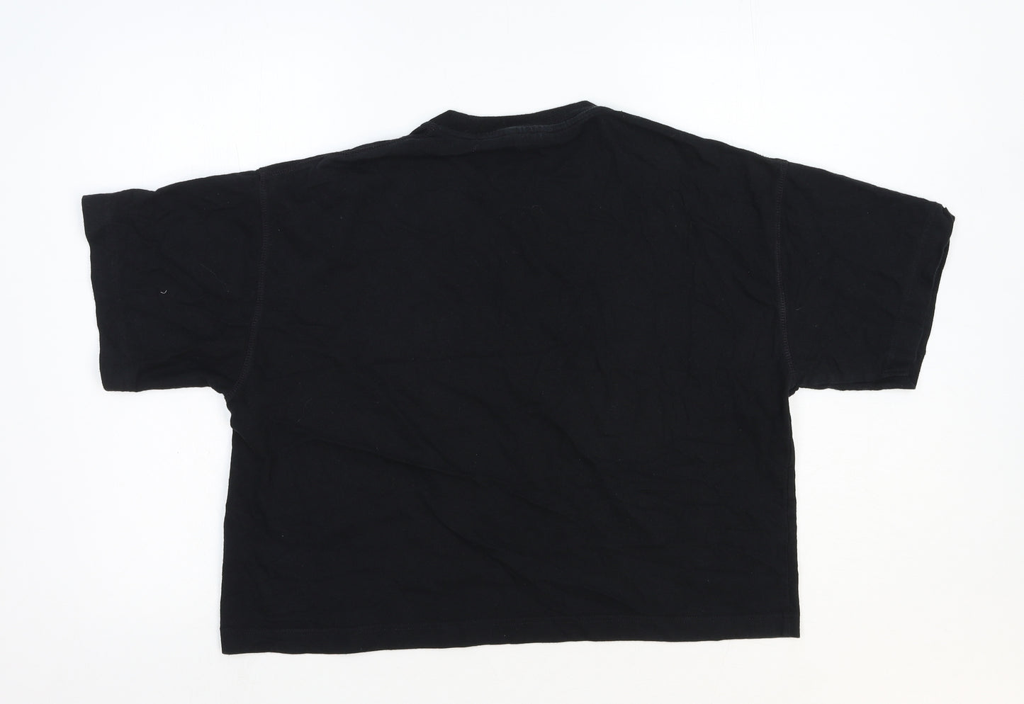 Topshop Womens Black Cotton Basic T-Shirt Size S Round Neck - Living my Best Life