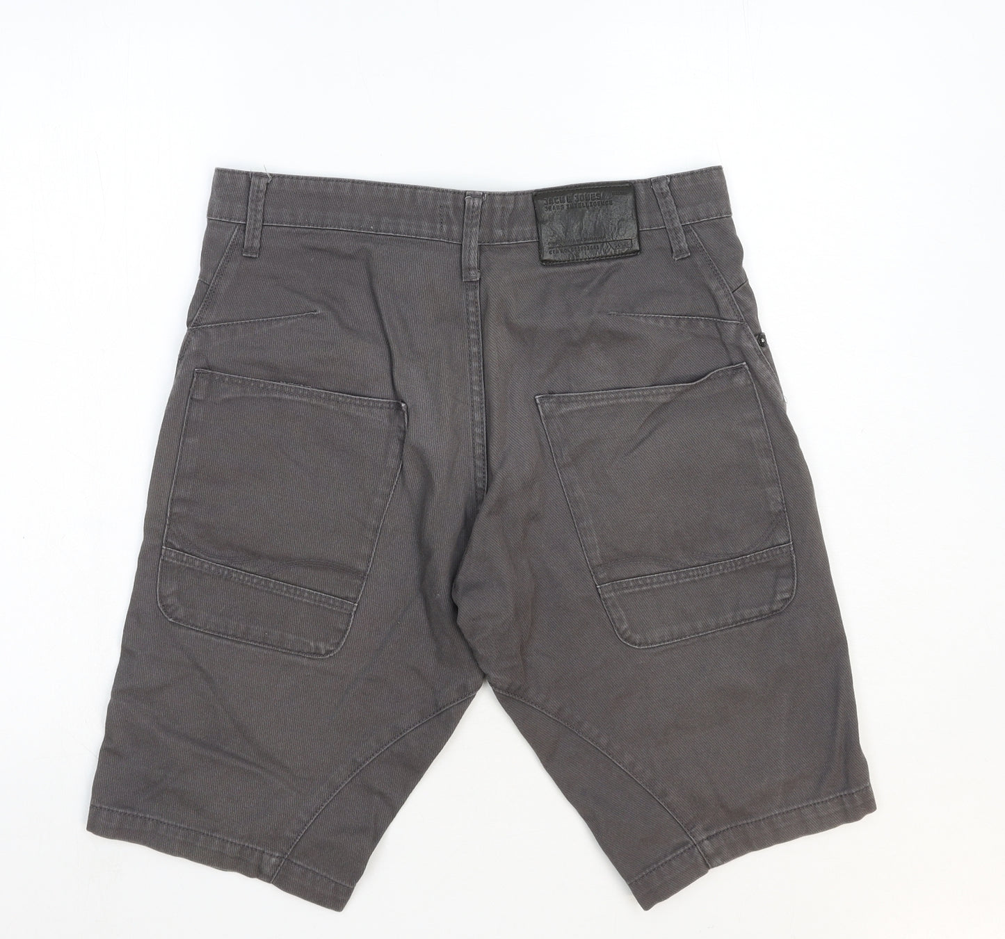 JACK & JONES Mens Grey Cotton Biker Shorts Size S Regular Zip