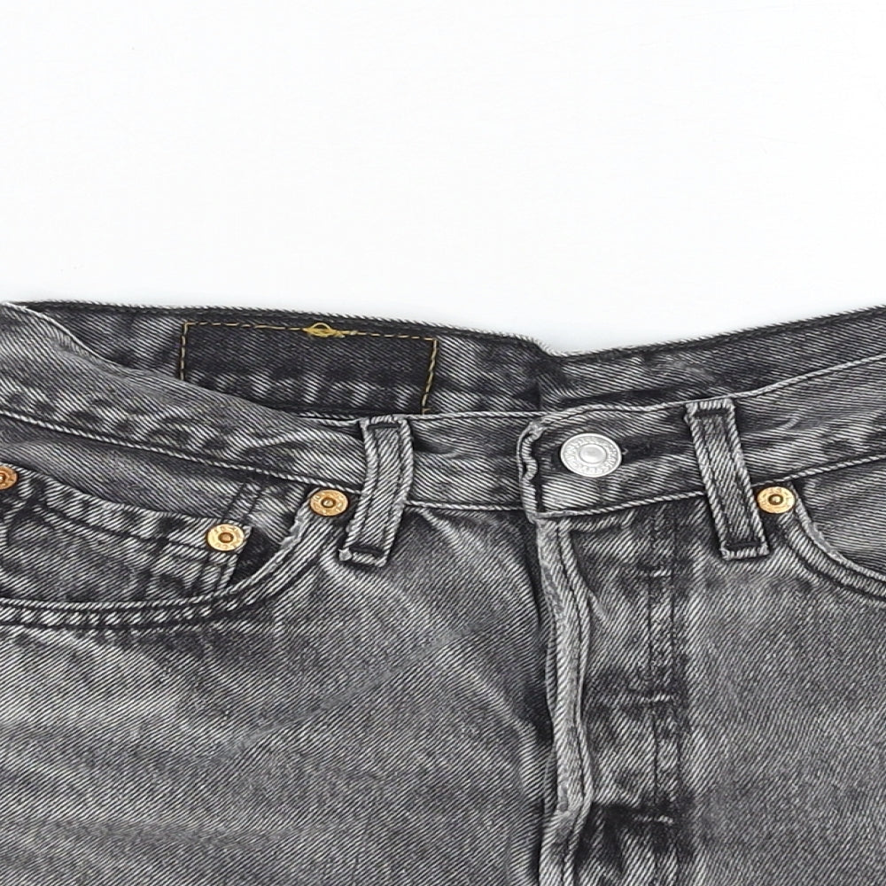 Levi's Womens Grey Cotton Hot Pants Shorts Size 27 in Regular Button