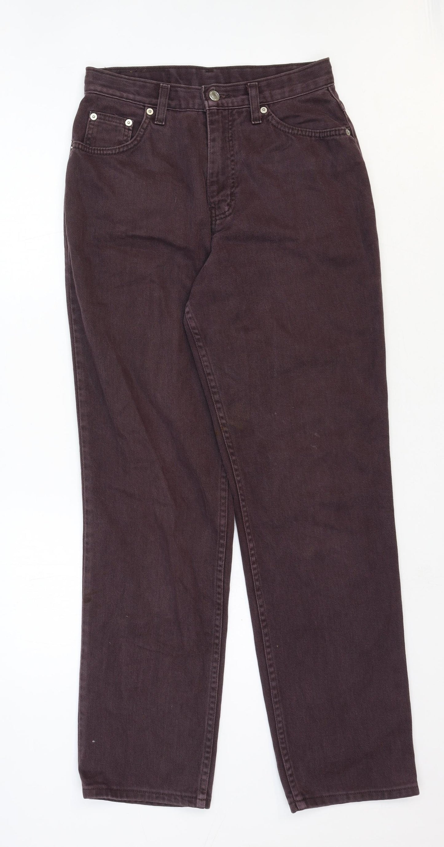 Marks and Spencer Womens Brown Cotton Straight Jeans Size 10 Regular Zip