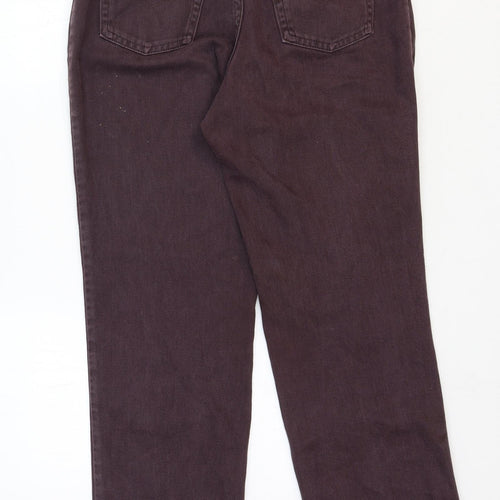 Marks and Spencer Womens Brown Cotton Straight Jeans Size 10 Regular Zip