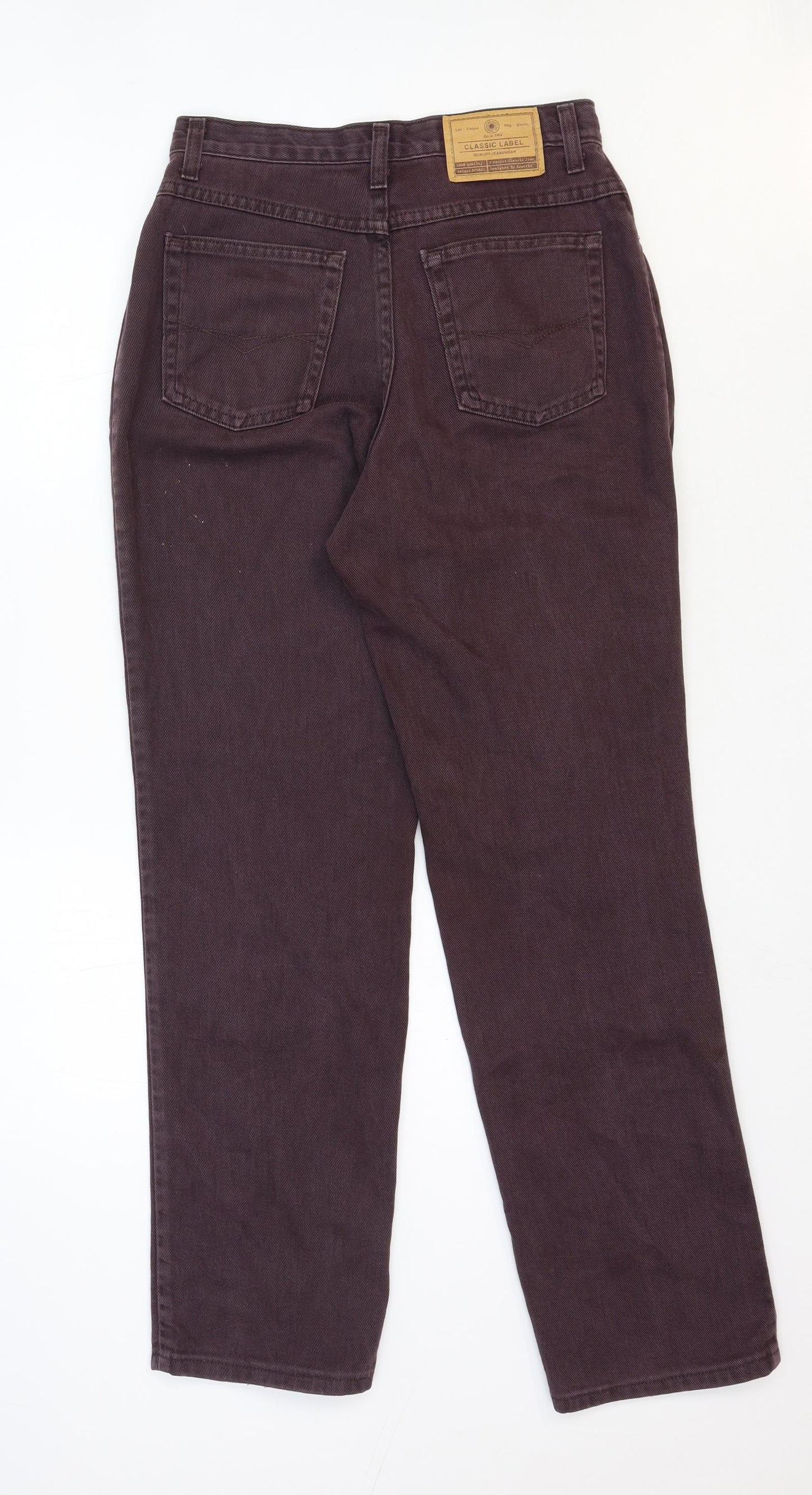 Marks and Spencer Womens Brown Cotton Straight Jeans Size 10 Regular Zip