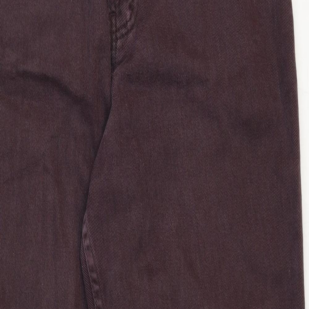 Marks and Spencer Womens Brown Cotton Straight Jeans Size 10 Regular Zip