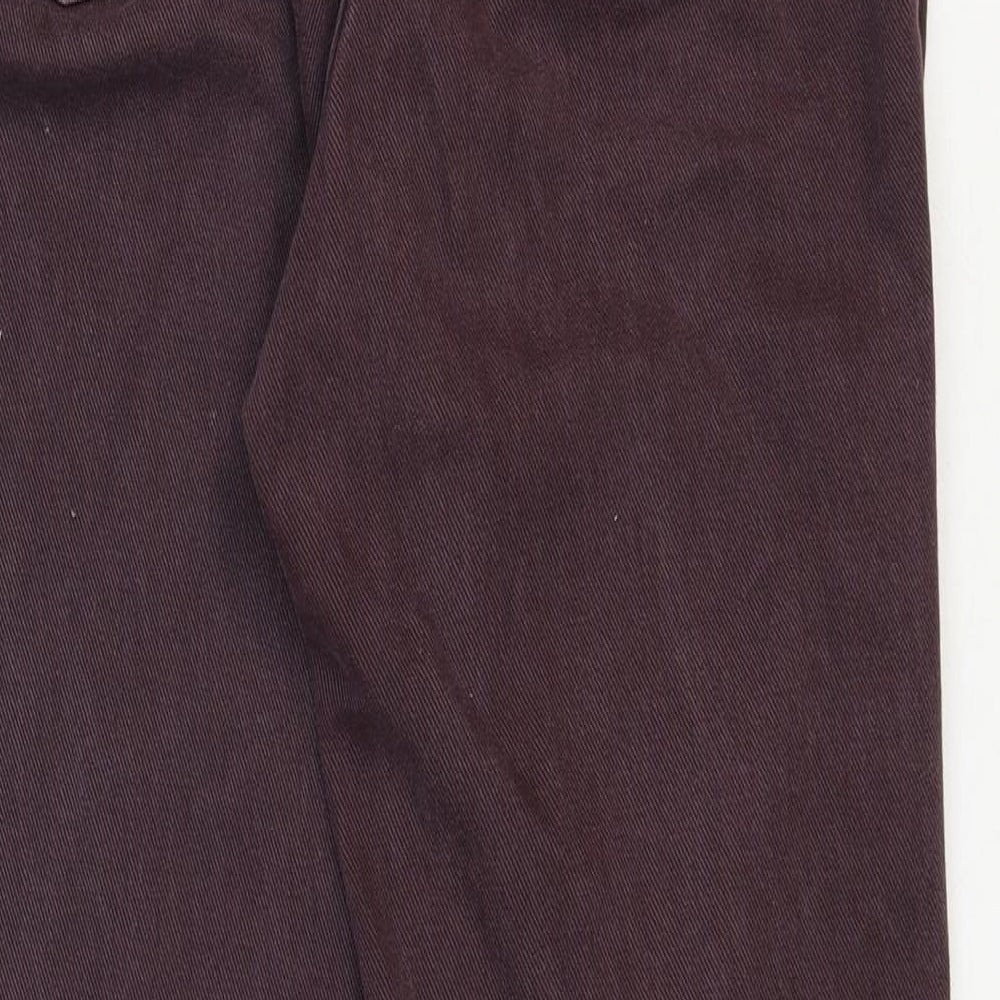 Marks and Spencer Womens Brown Cotton Straight Jeans Size 10 Regular Zip