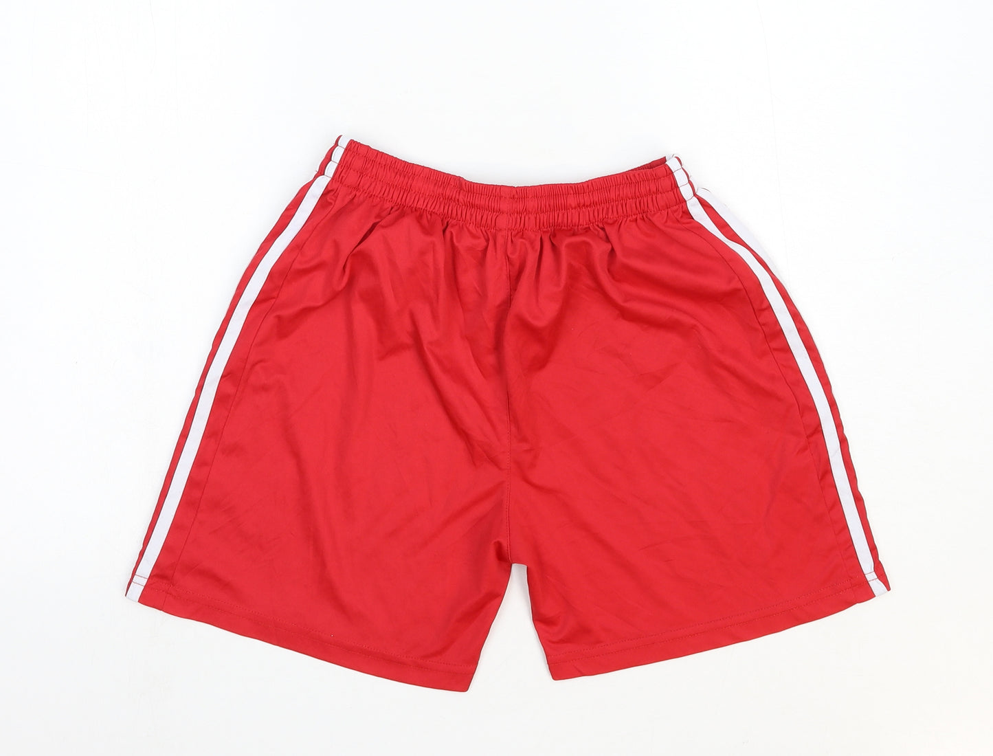Preworn Womens Red Polyester Sweat Shorts Size L Regular Pull On