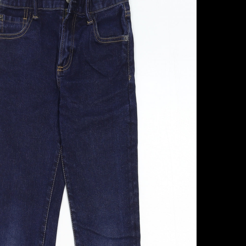 Gap Girls Blue Cotton Straight Jeans Size 10 Years Regular Zip
