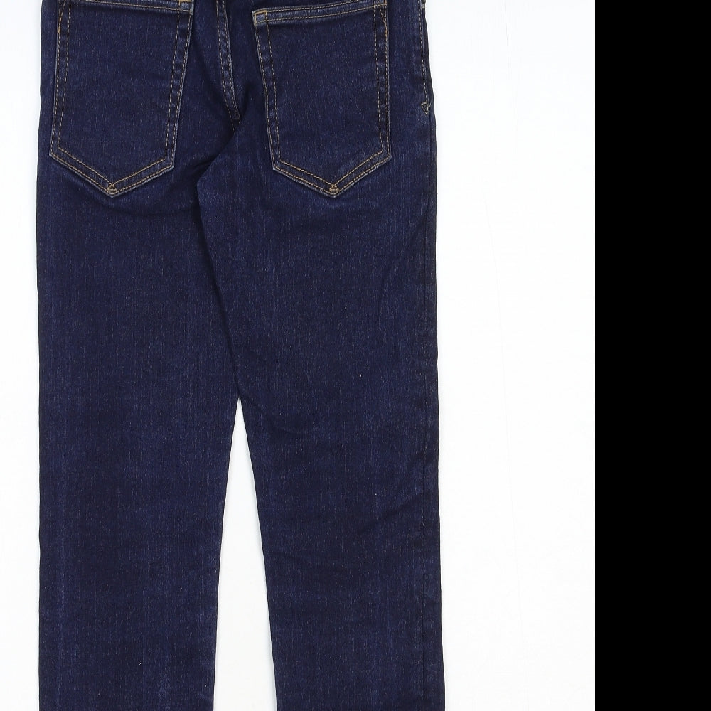 Gap Girls Blue Cotton Straight Jeans Size 10 Years Regular Zip