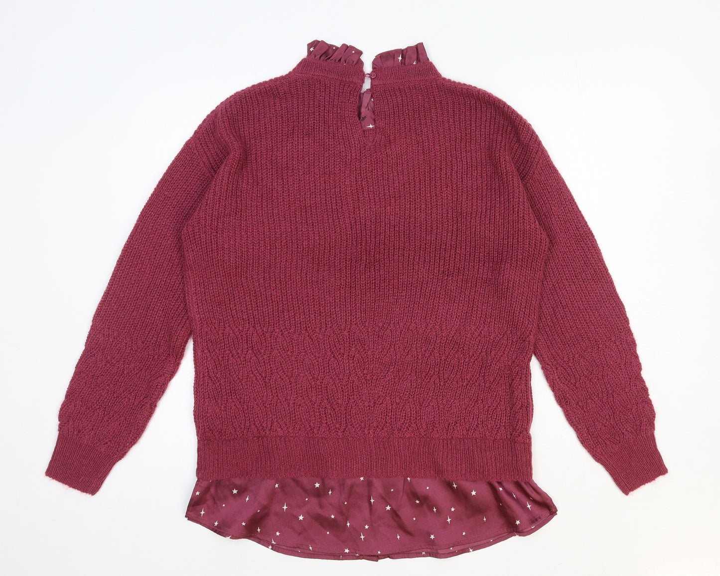 NEXT Womens Red Round Neck Cotton Pullover Jumper Size 12 - Shirt Insert
