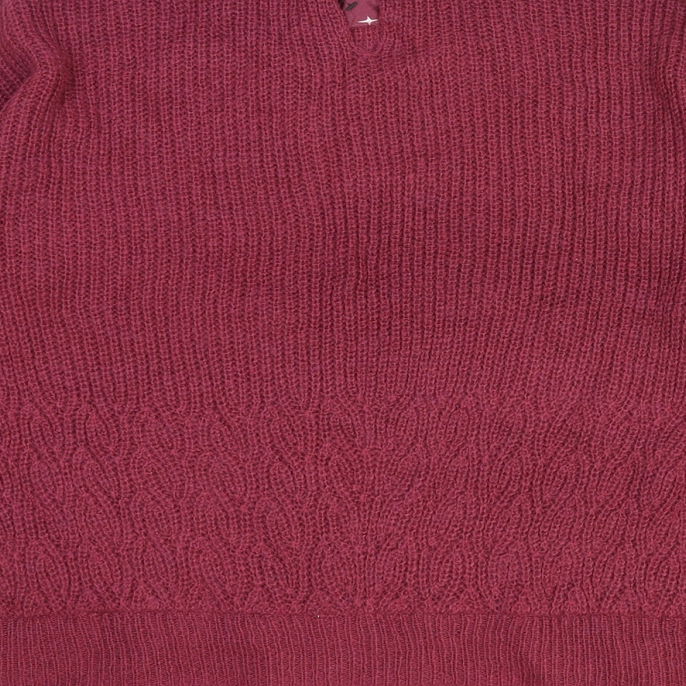 NEXT Womens Red Round Neck Cotton Pullover Jumper Size 12 - Shirt Insert