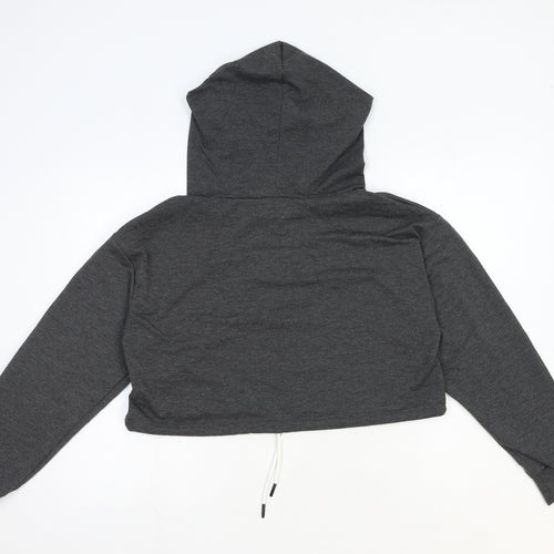 SheIn Womens Grey Cotton Pullover Hoodie Size M Pullover - Butterfly Detail