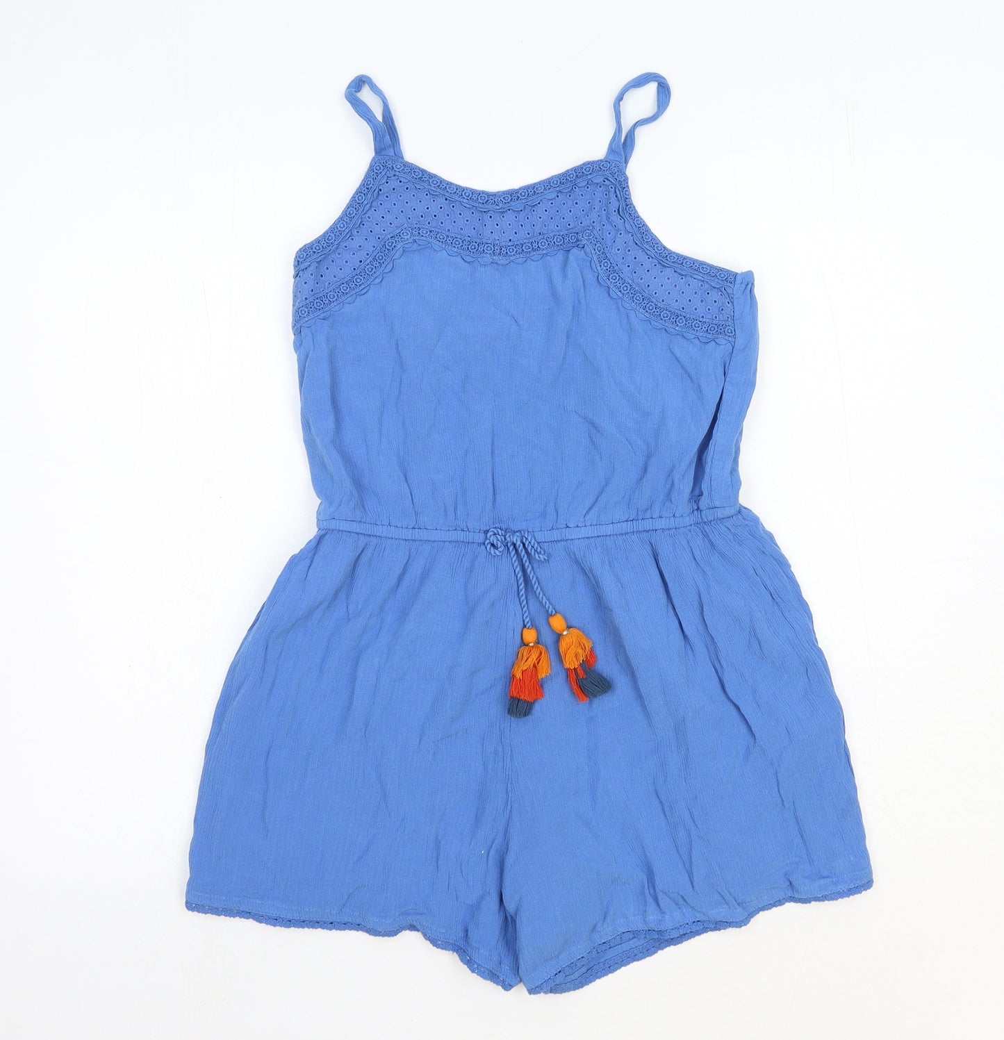 NEXT Girls Blue Cotton Playsuit One-Piece Size 11 Years Pullover