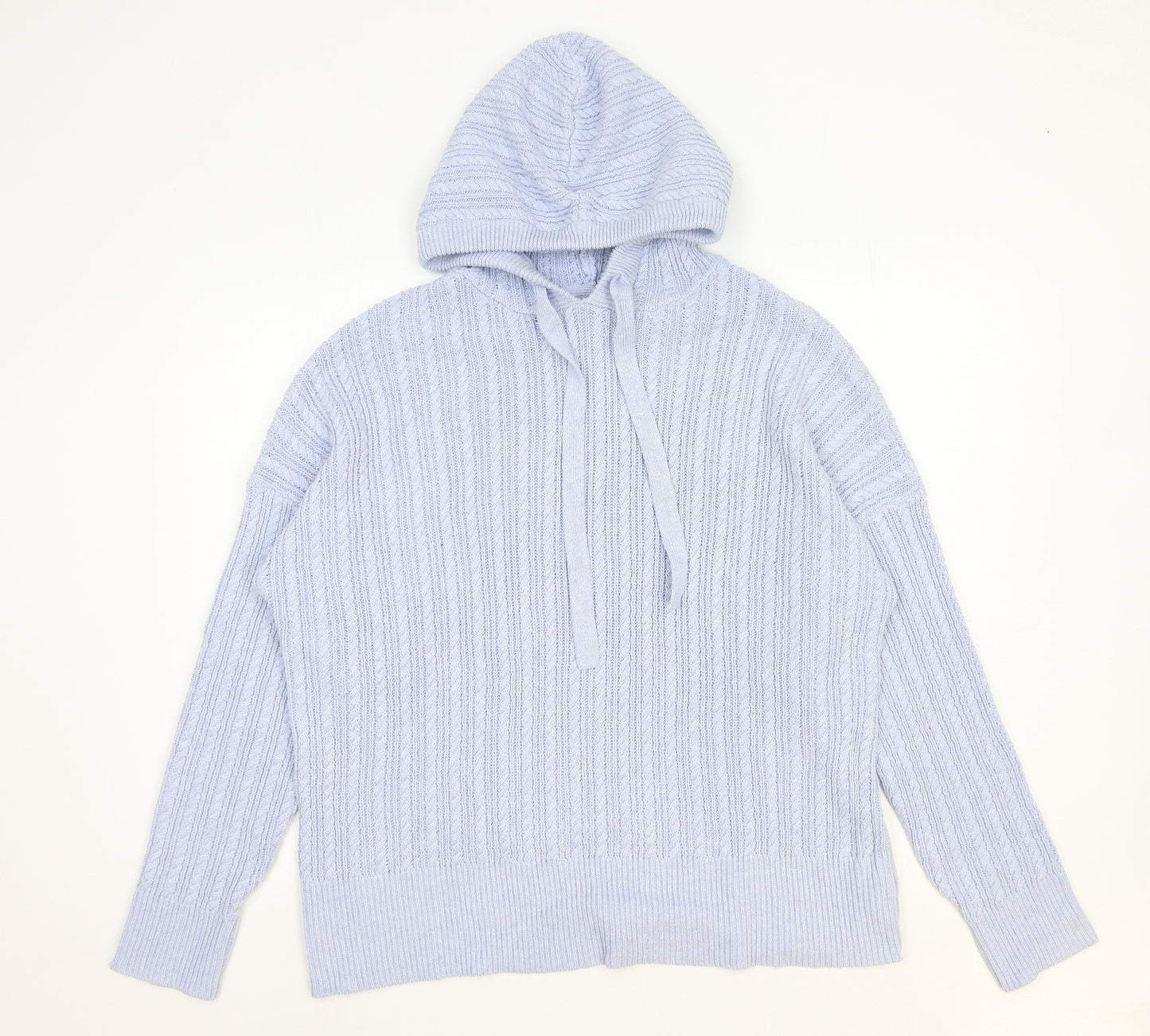 Christian Siriano Womens Blue Cotton Pullover Hoodie Size XL Pullover