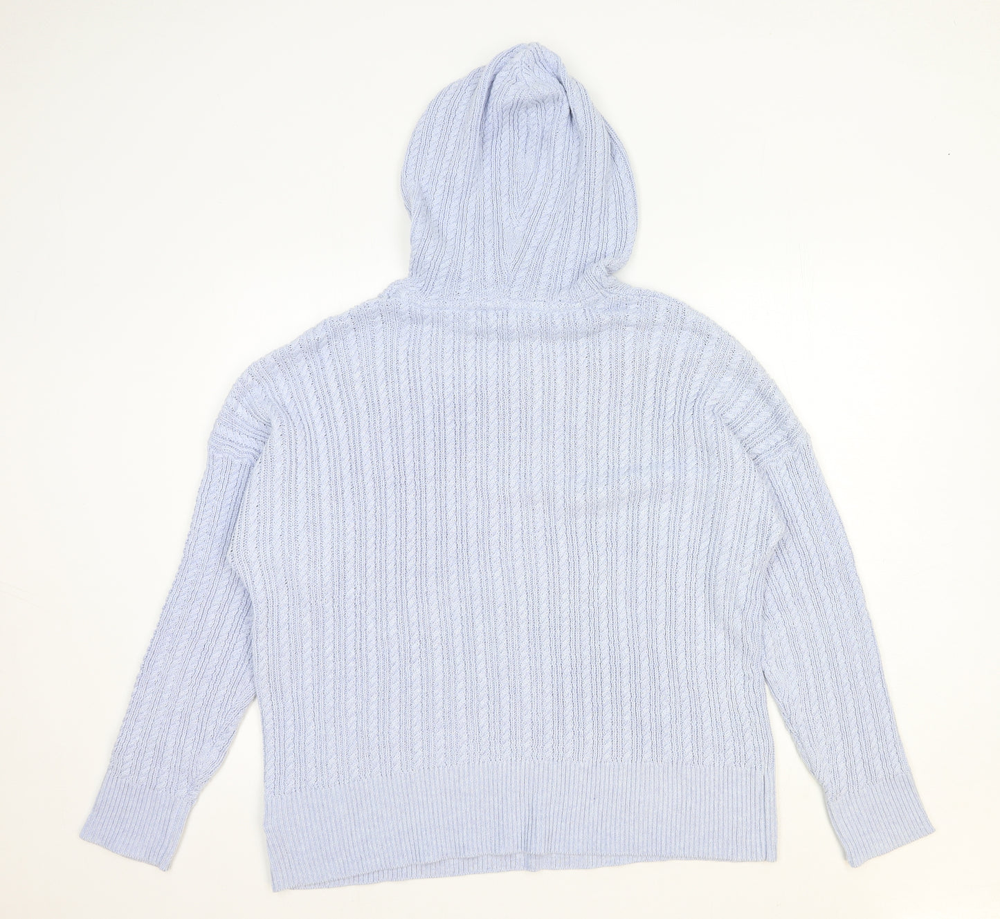 Christian Siriano Womens Blue Cotton Pullover Hoodie Size XL Pullover
