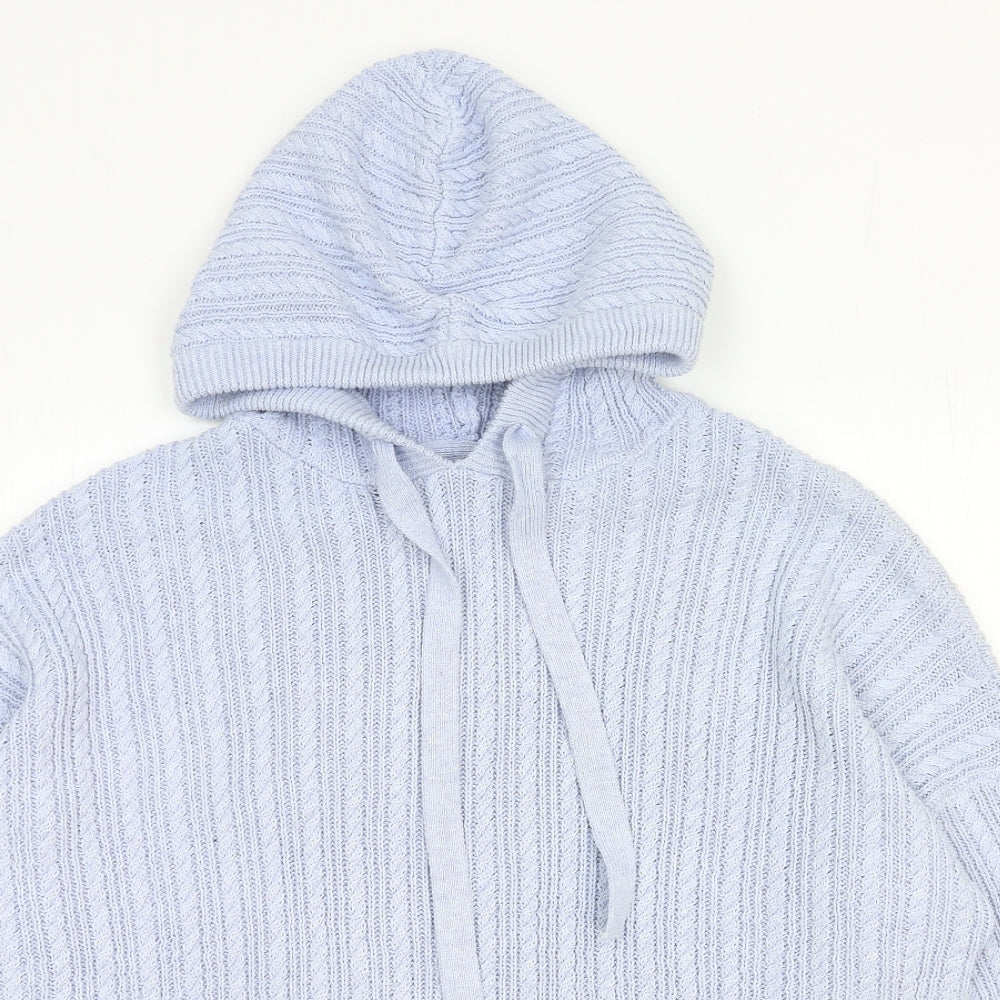 Christian Siriano Womens Blue Cotton Pullover Hoodie Size XL Pullover